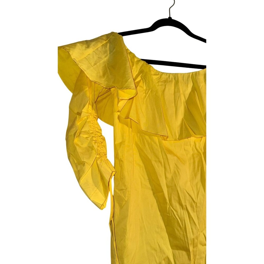 Socialite Yellow Off-Shoulder Ruffle Sleeve mini dress Womens Size S - Picture 5 of 10